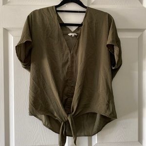 Army Green tie blouse